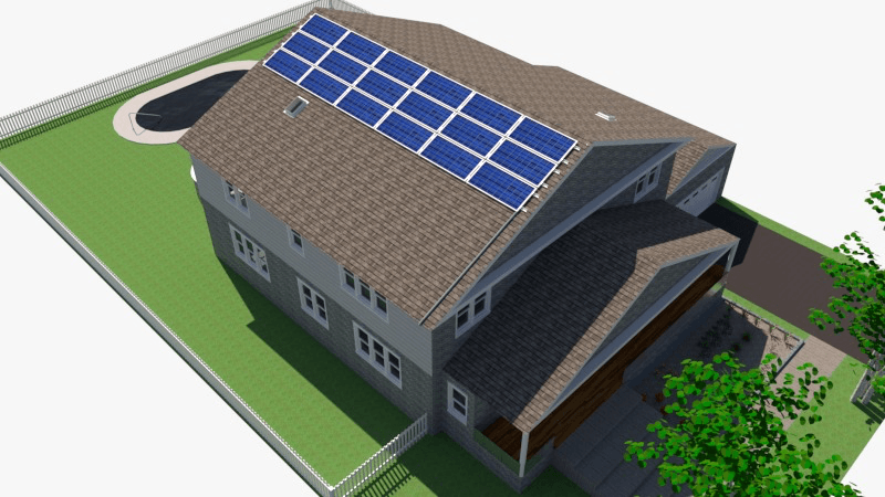 10.8kWp residential hybrid system with 5.12kWh battery storage