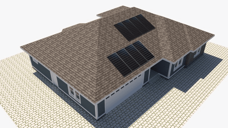 4.8kWp residential hybrid system with 5.12kWh battery storage